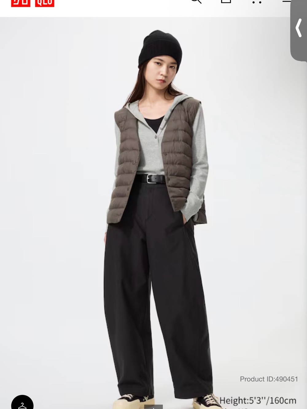 Uniqlo Black Wide-Leg Chino Pants